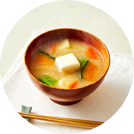 ノンバター・お味噌汁